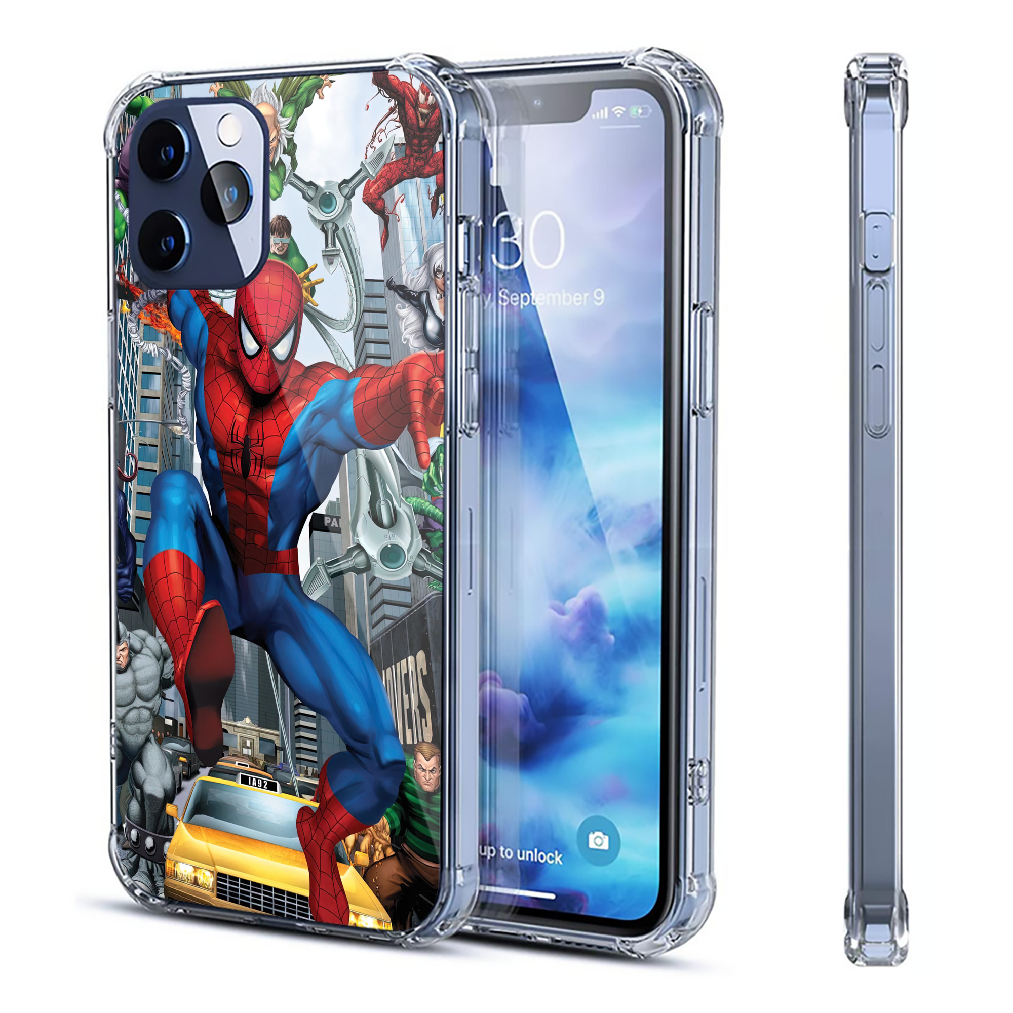（画像用） Spider Man スパイダーマン 【iPhone 12シリーズ対応】透明スマホケース（クリアソフトケース）